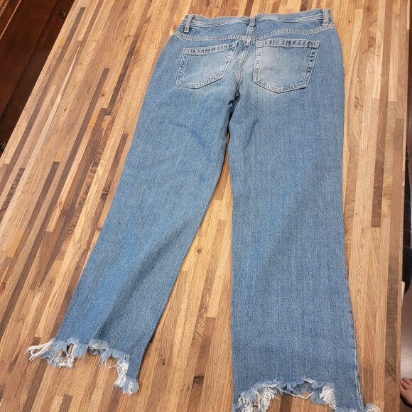 NWOT We the Free by Free People Maggie Denim Distressed Straight Leg Jeans - Picture 8 of 16